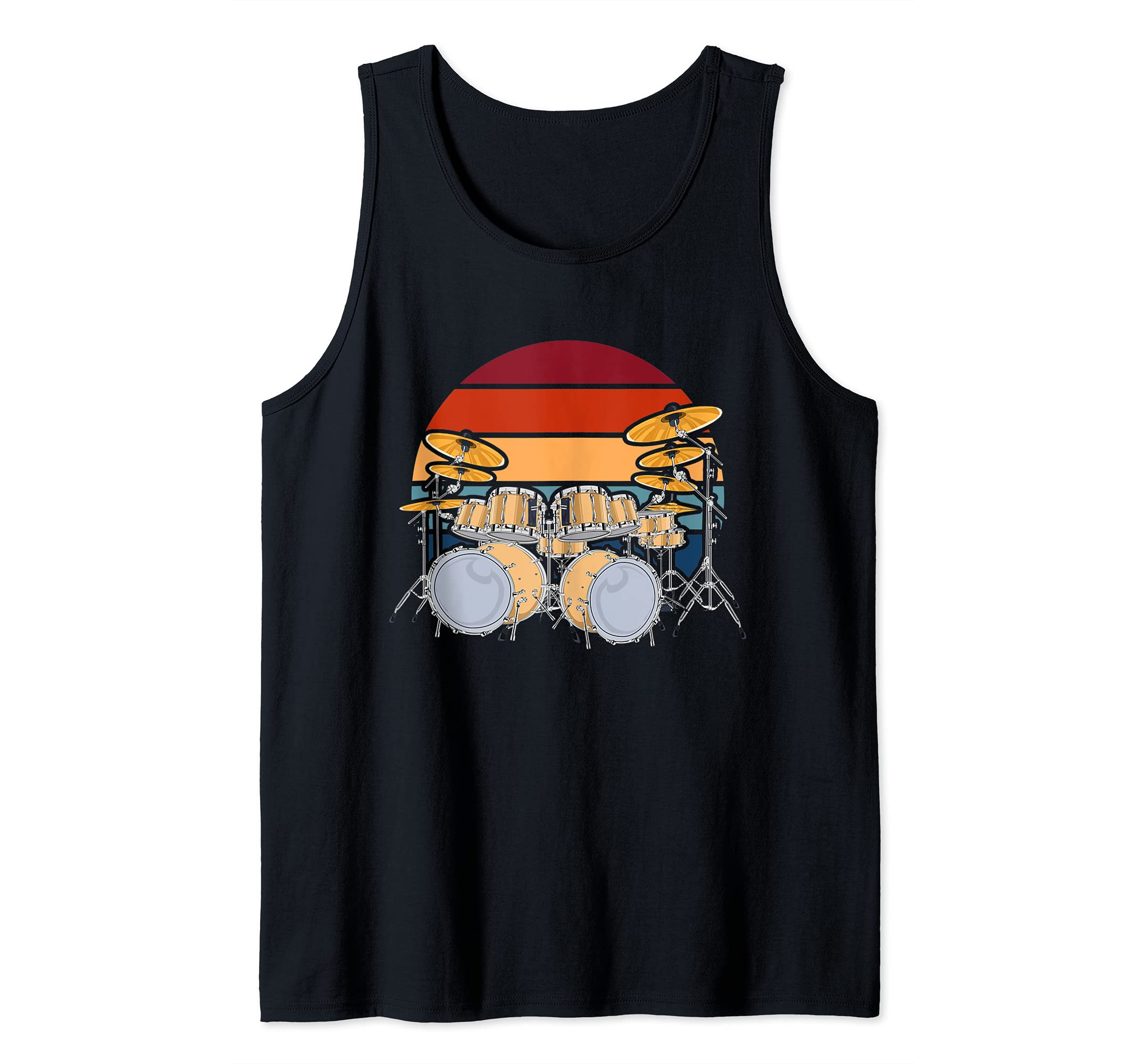 Drummer Rock Music Percussion Musician Drum Set Retro Drums Tank Top