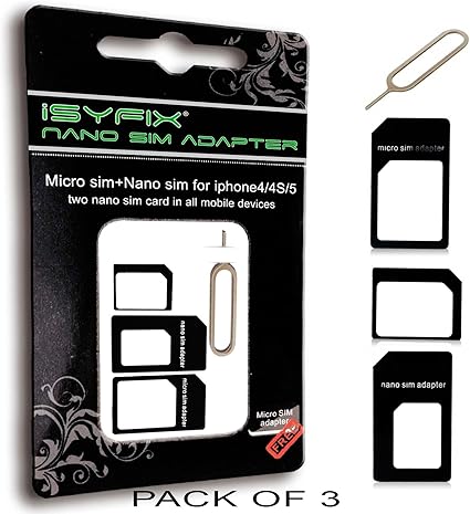 Amazon Com 3x Pack Sim Card Adapter Nano Micro Standard