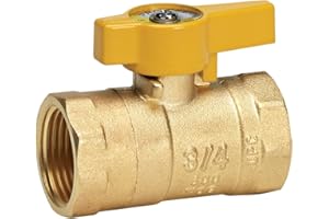 Homewerks Worldwide VGV2LHB4CB Gas Ball Valve Female Thread, 0.75-Inch, Brass Finish ( Letters on Valve May Vary )