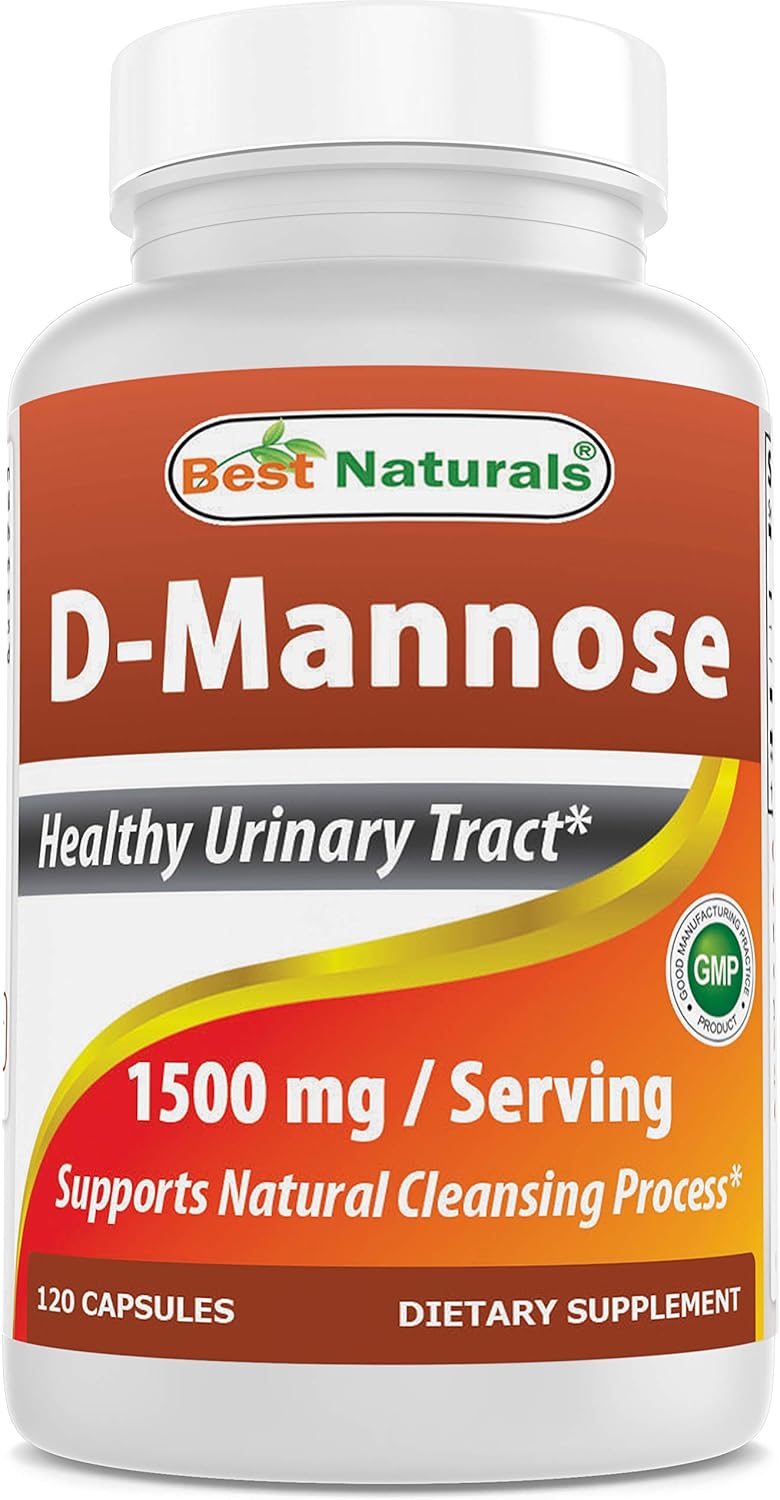 Best Naturals D-Mannose Capsules - Urinary Tract Cleanse Supplement 1500mg/Serving - 120 Count (120 Count (Pack of 1))