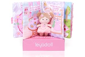 LeyaDoll Interactive Sensory Soft Cloth Book, Educational Crinkle Quiet Activity Busy Book for Babies,Toddler Travel Toy Gift for 1-3 Year Old Boys and Girls (A Berry Special Day)