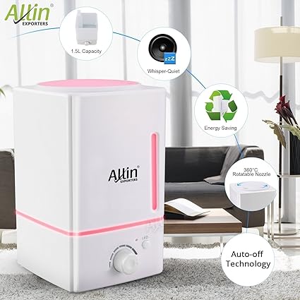 Allin Exporters Dt-1618 Ultrasonic Diffuser & Humidifier Safe To Use With Essential Oil- 1500