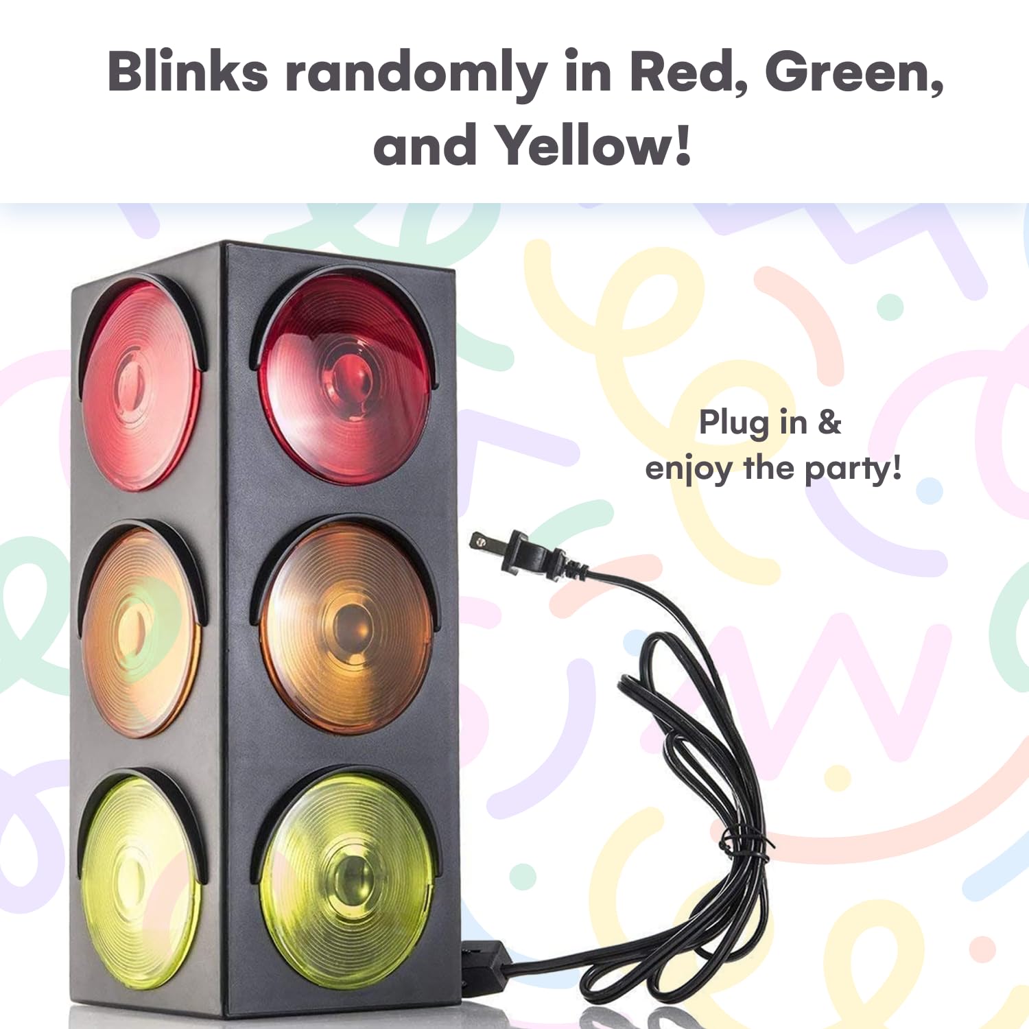 Kicko Traffic Light Prop, 12.25 inch - Simulates Traffic Stop Light - Novelty Traffic Light Lamp - Plug-in Blinking Bedside Lamp - Race Decorations Traffic Signs - Red Light Green Light Game for Kids