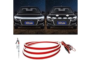 DUOFU365 Exterior Car Hood Light Strip,12V DRL Dynamic Scan Start Up Hoodbeam Kit, 79 Inches Updated Flexible Waterproof Hood Glow Lights for Cars, Trucks,SUV,Golf cart (1set)