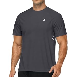 Roadbox Men's UPF 50+ Swim Shirts Short Sleeve, Sun Protection Quick Dry Rash Guard, Water T-Shirt for Surfing Fishing Beach