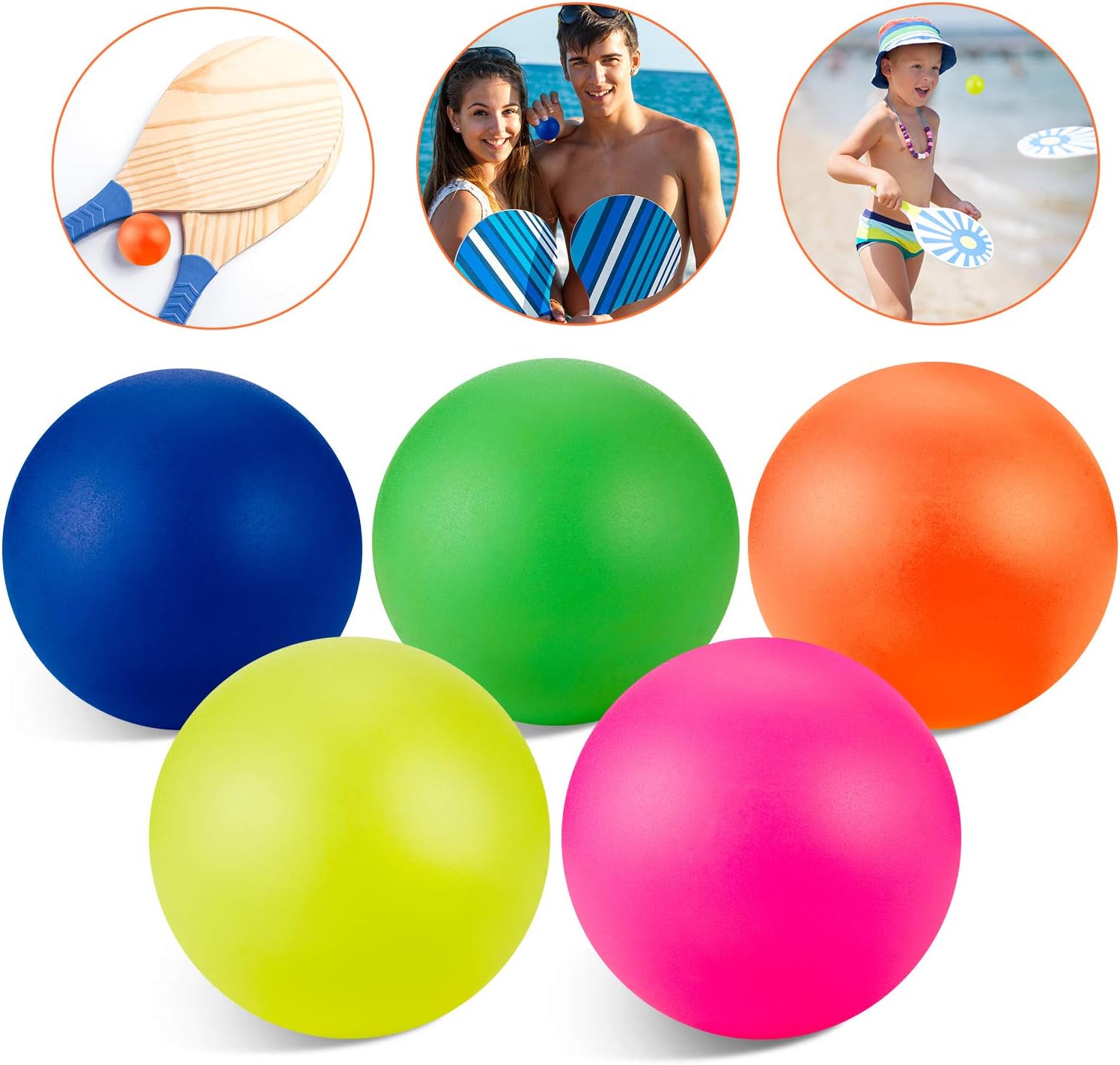 Assorted Colors Sumind 5 Pieces Replacement Beach Balls Paddle