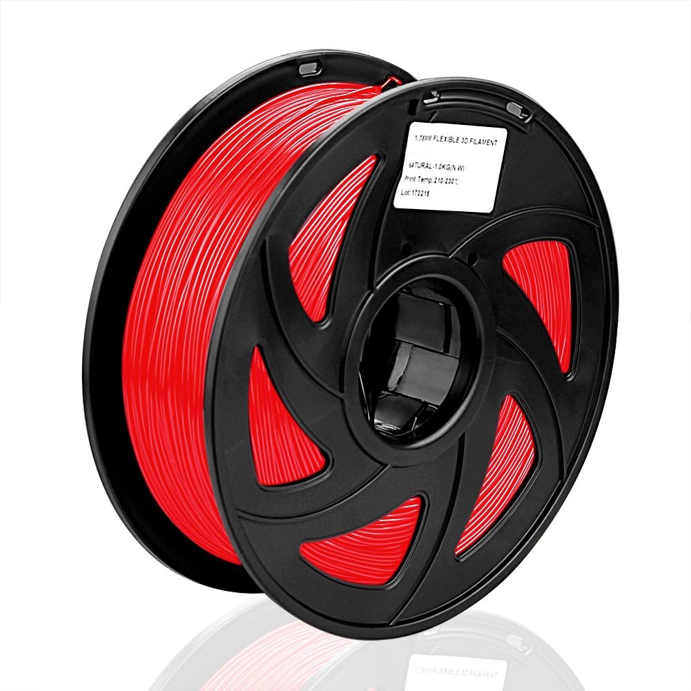 S SIENOC 3D printer PLA 1.75mm Printer filament - with coil 1kg (PLA Red)