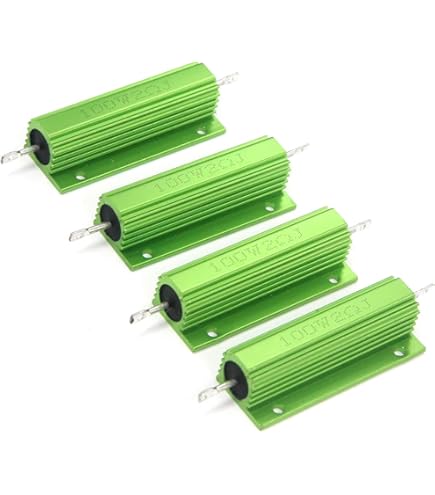 50W 1k Ohm Aluminum Housed Resistors - 2 Pack Chassis Mount Wirewound Load Resistors