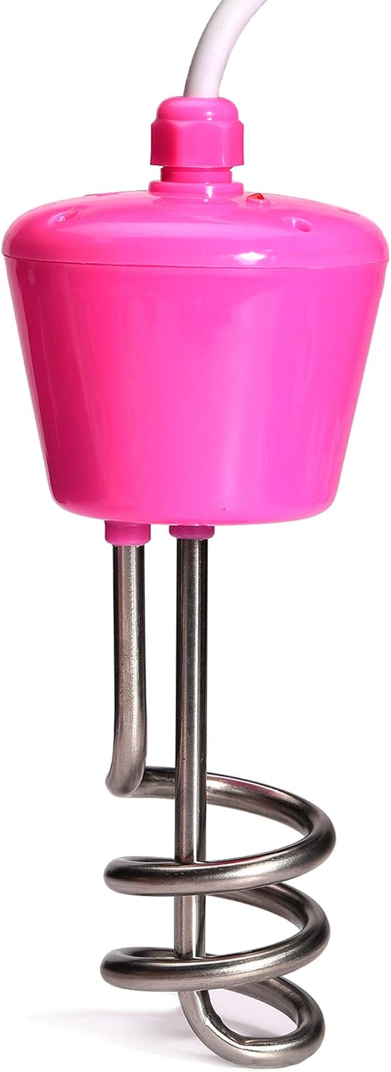 CalPalmy Pink Immersion Water Heater | Floating Stainless Steel Electric Heater Boiler Heats 5 Gallons of Water in Minutes | Great for Small Bath Tub/Inflatable Swimming Pool - U.S Version : Garden & Outdoor