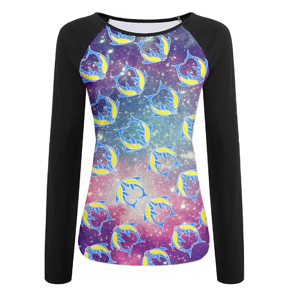 Women's Dolphin Comfort Long Sleeve Tops Sweatshirt Tee T-Shirt