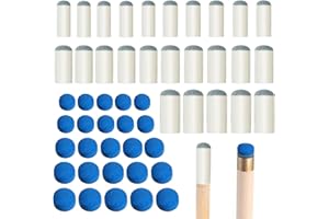 50 Pcs Pool Cue Tips, 5 Sizes Snooker Cue Tips, Billiard Cue Tips Replacement Slip On Pool Cue Tips Pool Stick Replacement Ti