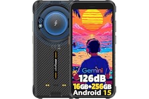 Ulefone RugKing Android 15 Rugged Smartphone, 9600mAh Battery, 126dB Loudest Speaker, 16GB+256GB 50MP Rear Camera 5.99" Tough