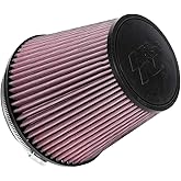 K&amp;N High-Flow Original Lifetime Universal Clamp-On Air Filter: High Performance, Premium, Washable: Flange Diameter: 6 In, Filter Height: 6.5 In, Flange Length: 1 In, Shape: Round Tapered, RU-1042
