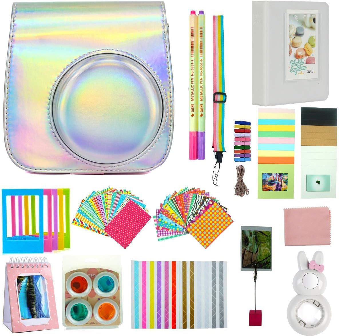 Anter 17 in 1 Mini 9 Accessories Compatible for Fujifilm Instax Mini 9 Instant Film Camera - Shining Silver