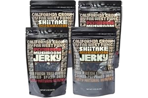 Far West Fungi Mushroom Jerky Combo 4-pack Shiitake and Spicy Tree Oyster mushroom Jerky