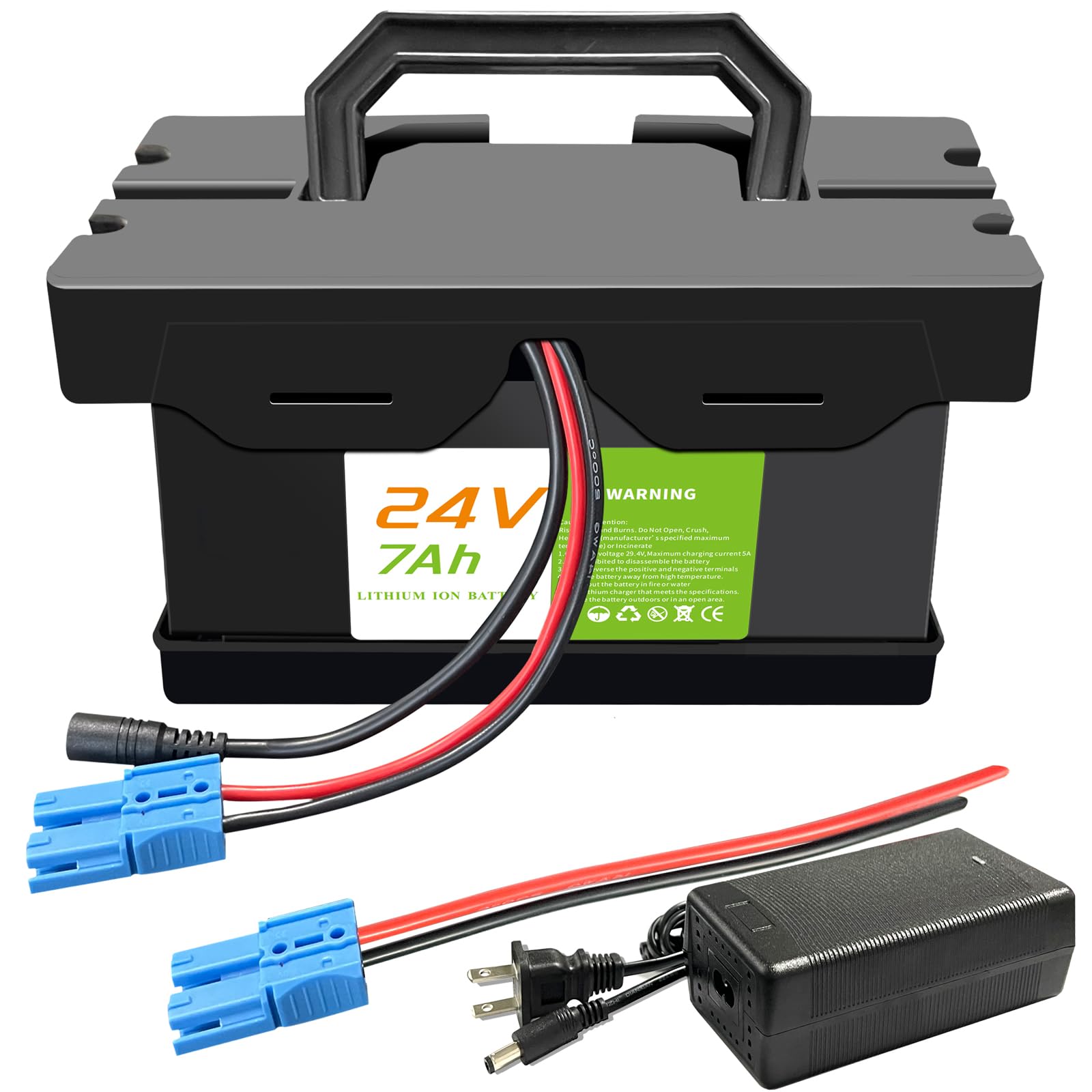 VATOSO 24V 7Ah/12Ah Lithium Battery for Ride-On Cars & Toys, Compatible with Dynacraft Realtree 24V UTVs- Lightweight & Long-Lasting, with 2A Fast Charger (24V7Ah)