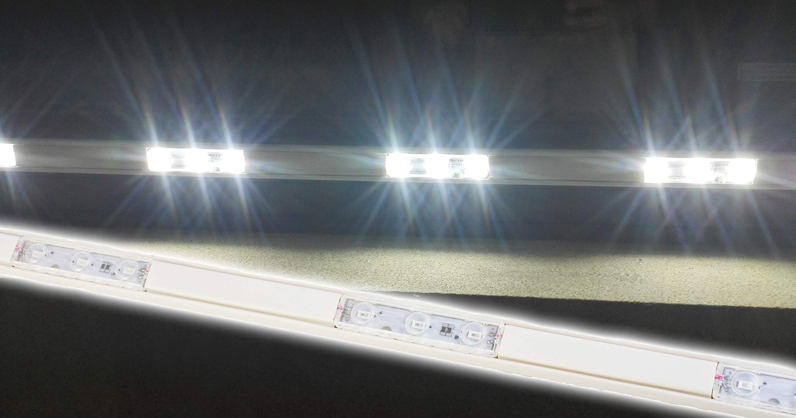 LEDUPDATES 60FT Super Bright STOREFRONT LED Light Pure White 5730 Module with Track & UL 12V AC Power Package