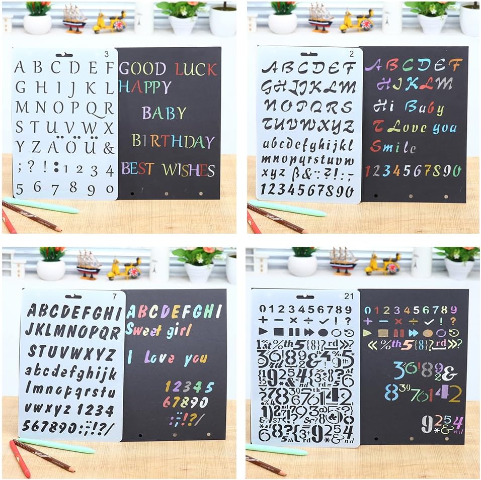 ZUKEY8PCS Alphabet Painting Assorted Styles Plastic Number and Letter