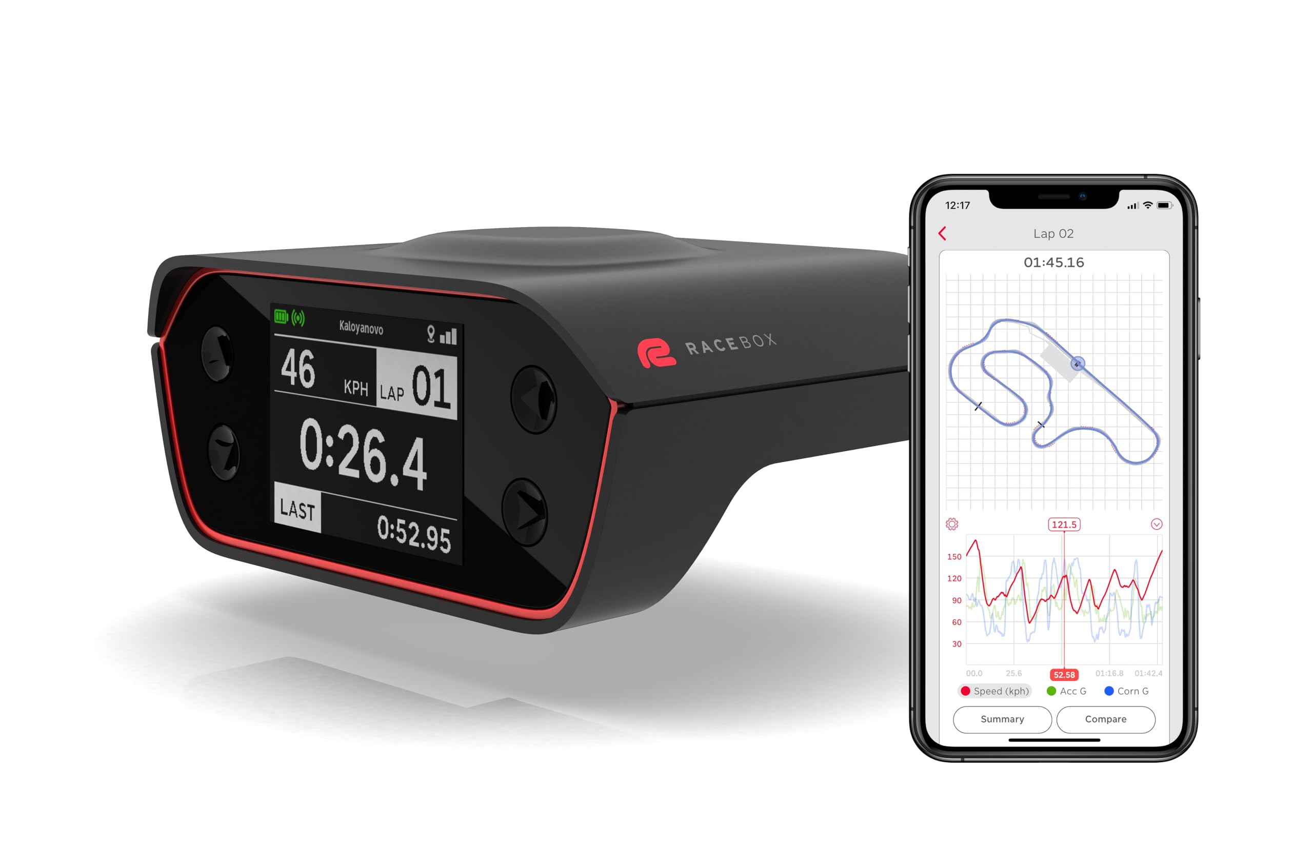 RaceBox 10Hz GPS Based Performance Meter Box with Mobile App - Car Race Lap Timer and Drag Meter - Racing Accelerometer Data Logger