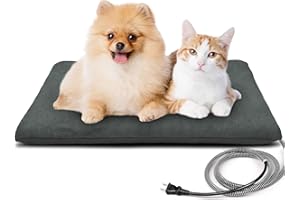 PETNF Outdoor Heated Pet Bed with Waterproof Cover,Pet Heating Pads for Dog,Soft Electric Blanket Auto Temperature Control,Heating Mat for Dog House Cabin Cot Doorway,Rescue Cats