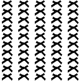 Shapenty Mini Velvet Ribbon Bows Flowers Boutique for Sewing Scrapbook Card Making Wedding Christmas Dress Hair Accessories Gift Decoration Crafting, 4.5x4cm, 50PCS (Black)