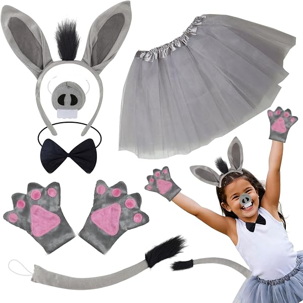 Disfraz De Jirafa – 4 Piezas: Diadema, Pajarita, Cola Y Guantes – Ideal Para Carnaval, Halloween Y Fiestas Temáticas