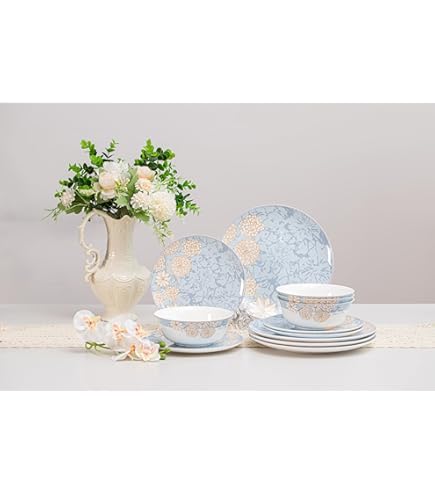 Amazon.com | Lorren Home Trends 57 Piece 'Juliette' Bone China