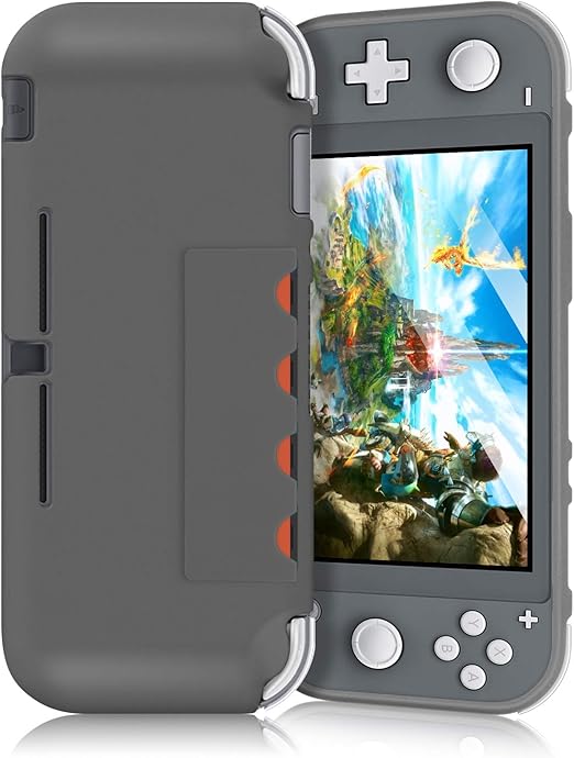 Amazon Co Jp ニンテンドースイッチライト用シリコンカバーケース ゲームカードスロット4個付き グレー 家電 カメラ