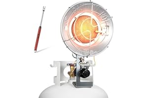 GasBRUH Single Tank Top Propane Radiant Heater With Windproof Lighter,18,000 BTU Portable with 3 Heating Modes, Shut-off Valve and Tip-over Switch for Outdoor, Garage, Patio, RV(CSA)