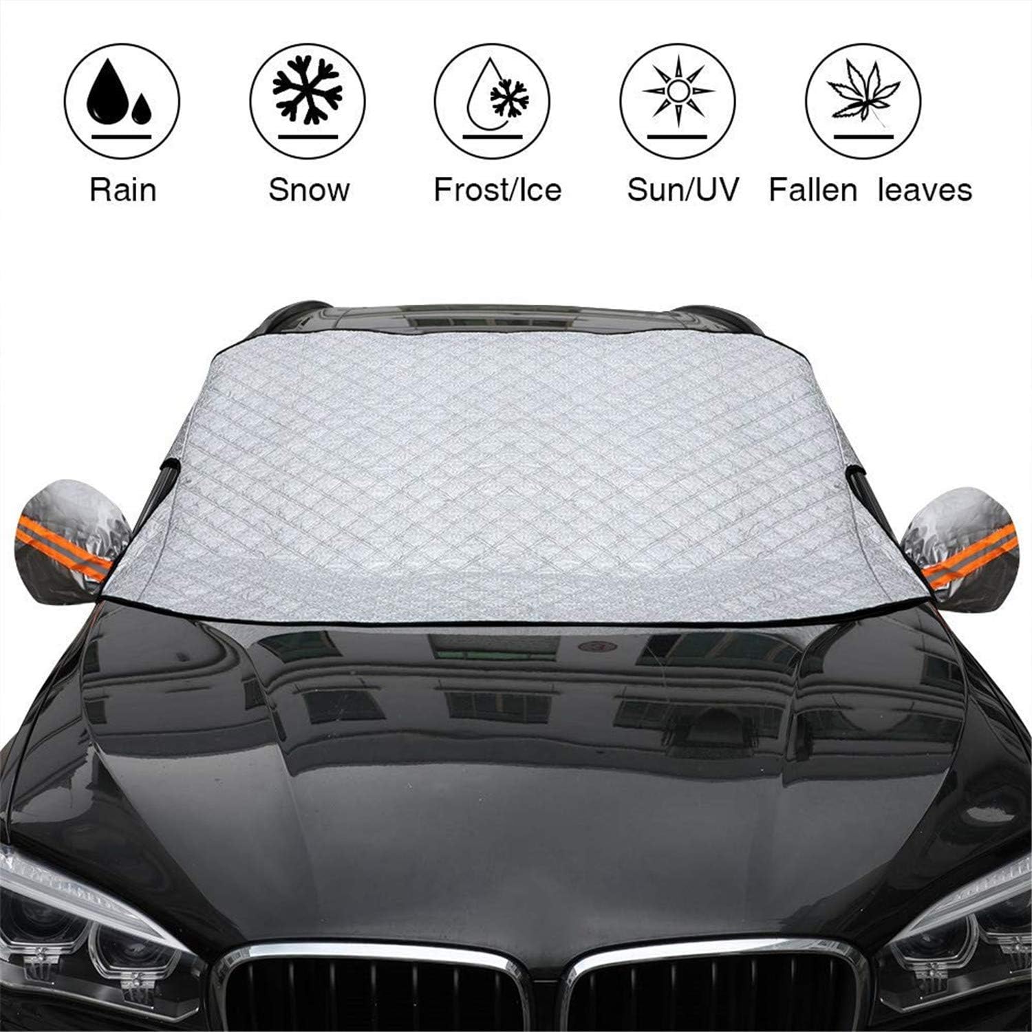 Automecar Car Windshield Snow Cover 4Layer Thicken Windscreen Frost