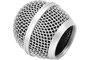 Microphone Ball Head Mesh Grill for SHURE SM58 Microphone, Replacement Ball Head Mesh Microphone Grille with Built in Blowout