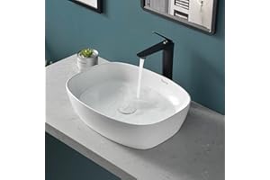 Davivy 20'' X 15.5'' Oval Vessel Sink with Pop Up Drain,Bathroom Sinks Above Counter,Bathroom Vessel Sinks,White Vessel Sink,Oval Bathroom Sink,Ceramic Vessel Sink,Bowl Sinks for Bathrooms