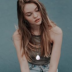 Jovivi Man-made Opalite Healing Crystals Necklace