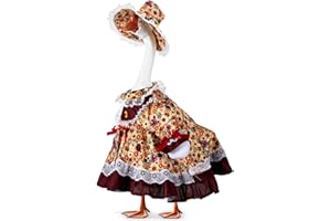 Soulchen 1 Set Thanksgiving Porch Goose Outfit 23" Fall Sunflower Cement Goose Clothes Dress and Hat Costume Set Fo Autumn Yard Lawn Outdoor Garden Patio Decor