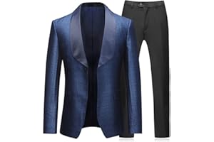 Boyland Mens 3 Piece Tuxedos Slim Fit Floral Vintage Groomsmen Wedding Suit Outfit Jacket