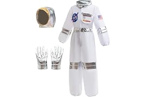 bibeikele NASA Astronaut Costumes Spacesuit for Boys Girls Kids Space Jumpsuit Halloween Costume Role Play Dress up