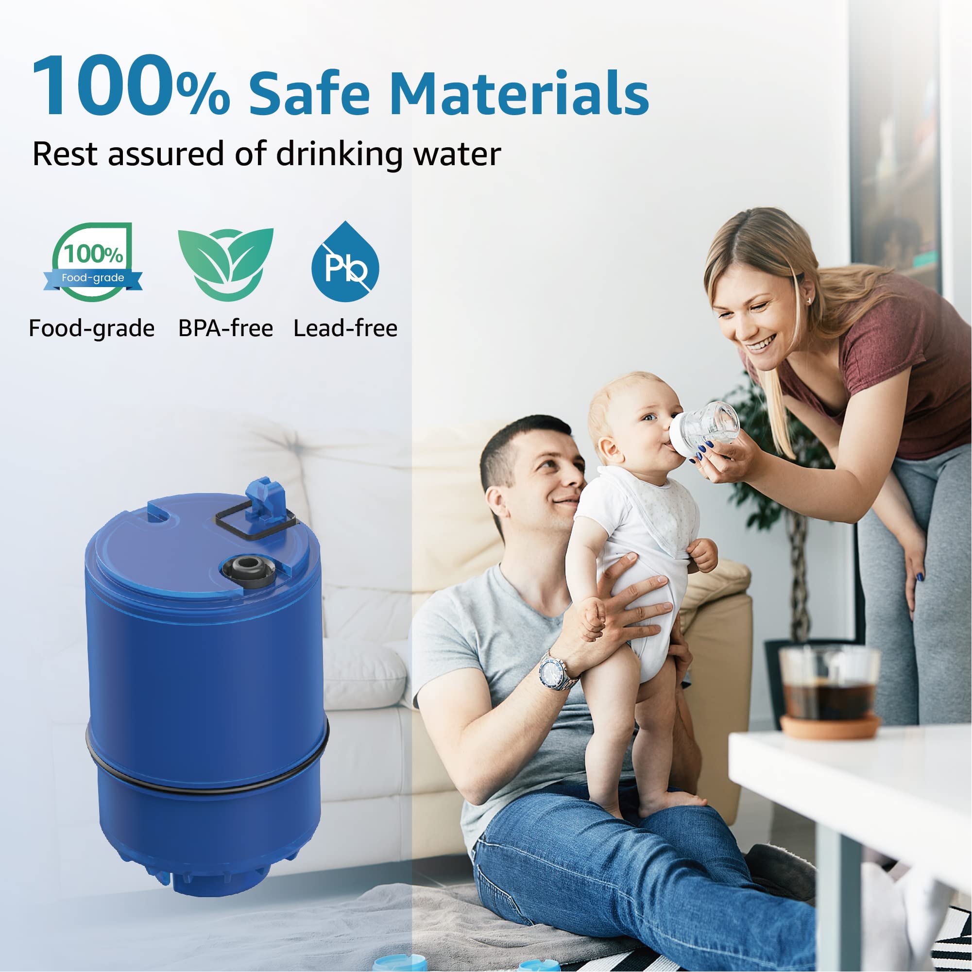 AQUA CREST NSF Certified Water Filter, Replacement for All PUR®, PUR®PLUS Faucet Filtration Systems, Pur® RF-9999® Faucet Water Filter (6 Count)