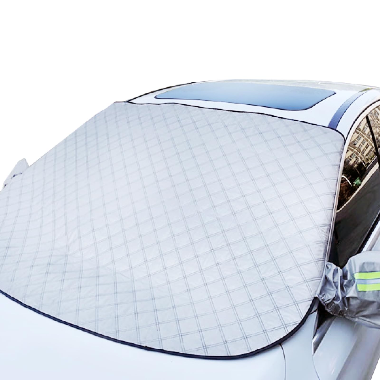 SELENEFF フロントガラスカバー 凍結防止シート カバー 汎用 軽自動車 SUV 凍結防止カバー 車用凍結防止カバー 車 フロントガラス サンシェード 外付け 車用 凍結防止 雨 雪 雹 対策 カーカバー ハーフカーカバー (L)商品画像