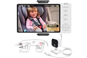 GdoyrL Wireless Baby Car Camera Monitor 5" HD 1080P IPS, 360° Rotating Camera with Auto/Manual Night Vision, 1000ft Range, Anti-Glare Display & USB Charging for Backseat, Home, Travel，Camping