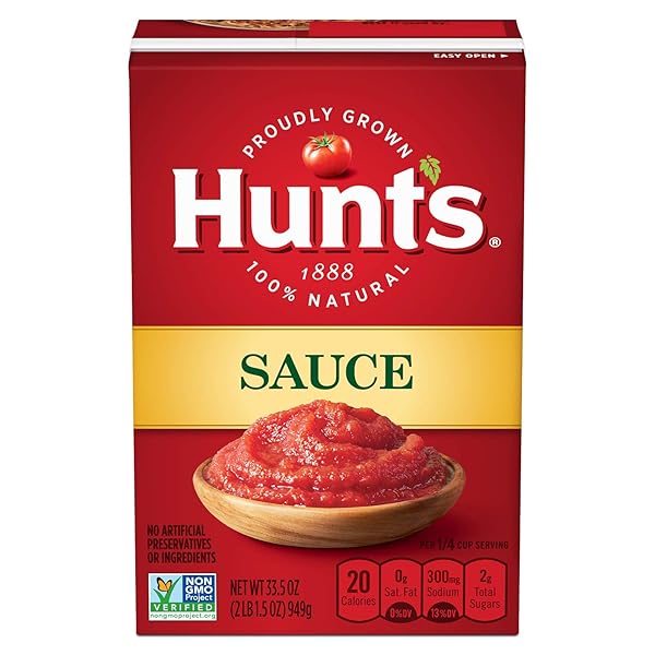 HUNT’S TOMATO SAUCE, PERFECT FOR CHILI & SOUPS, 33.5 OZ. CARTON