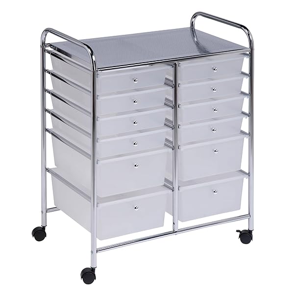 HONEY-CAN-DO ROLLING STORAGE CART AND ORGANIZER WITH 12...