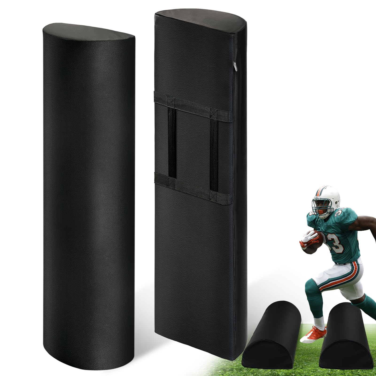 Photo 1 of 2 PCS Football Step Over Dummy PU Football Tackling Dummy Waterproof Football Training Equipment with Handle for Footwork Sports Training