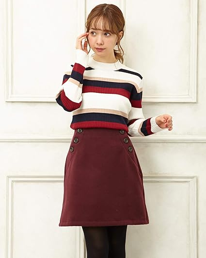 Amazon イング Ingni ハイネック マルチボーダートップス 1184 オフホワイト コン M セーター 通販