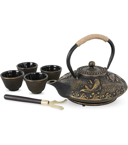 Amazon.com | Japanese Antique 27 Fl Oz Green Dragonfly Cast Iron