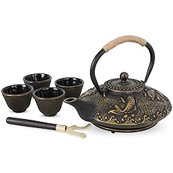 Ufine Koi Fish Cast Iron Teapot Set Stove Top Tea