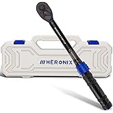 HERONIX 3/8-Inch Drive Click Torque Wrench, 5&ndash;50 Ft-Lb (6.8&ndash;67.8 Nm) &plusmn;3% Accuracy, Loud Click, Dual Scale, 72-Tooth Mini Torque Wrench for Bike, Motorcycle, Car &amp; Spark Plug Maintenance