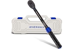 HERONIX 3/8-Inch Drive Click Torque Wrench, 5–50 Ft-Lb (6.8–67.8 Nm) ±3% Accuracy, Loud Click, Dual Scale, 72-Tooth Mini Torque Wrench for Bike, Motorcycle, Car & Spark Plug Maintenance