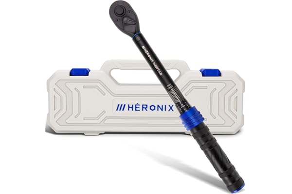 HERONIX 3/8-Inch Drive Click Torque Wrench, 5–50 Ft-Lb (6.8–67.8 Nm) ±3% Accuracy, Loud Click, Dual Scale, 72-Tooth Mini Torque Wrench for Bike, Motorcycle, Car & Spark Plug Maintenance