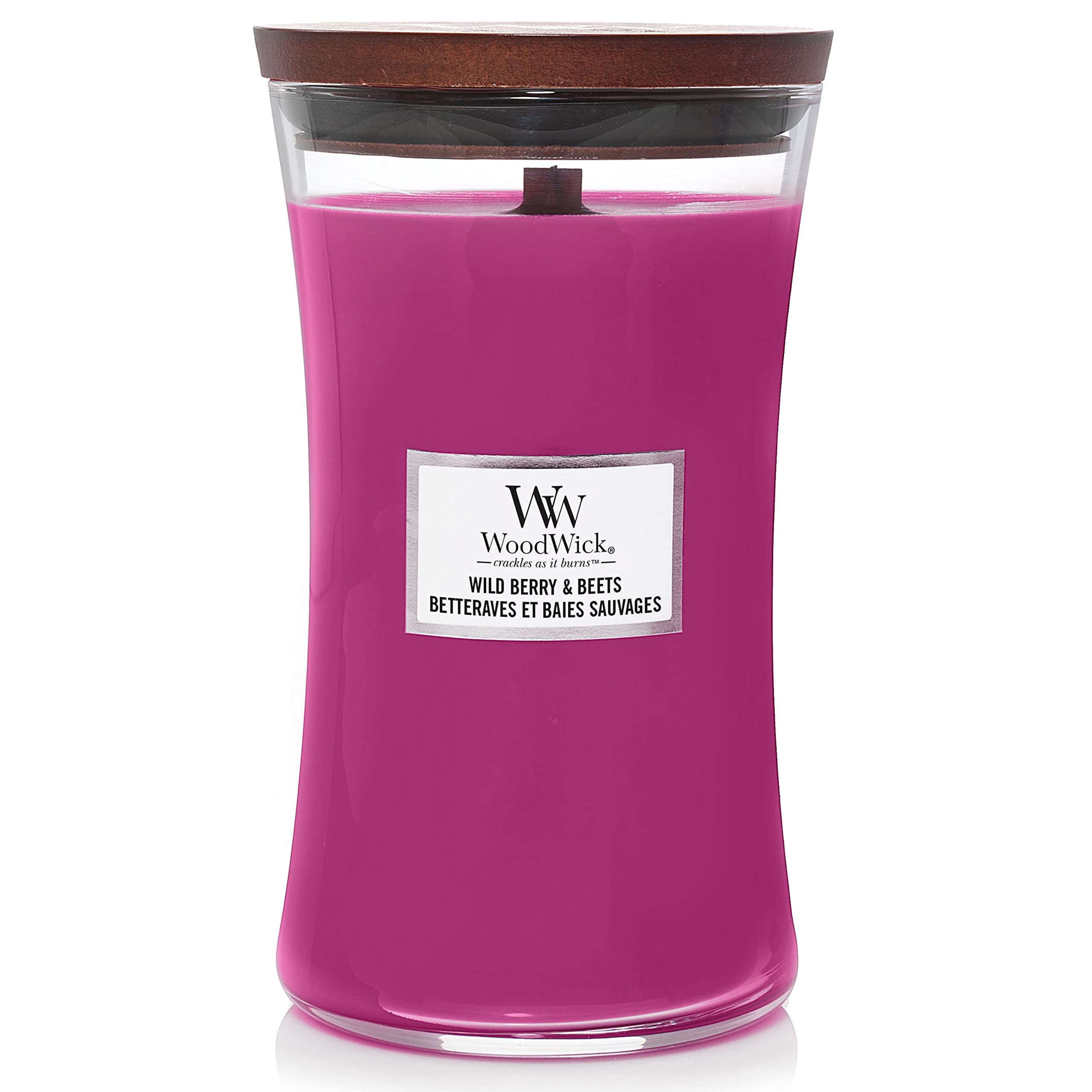 WoodWick Large Hourglass Scented Candle with Crackling Wick | Wild Berry & Beets | Up to 130 Hours Burn Time