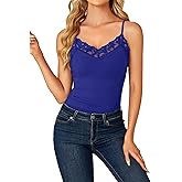 LYANER Women's Lace V Neck Camisole Adjustable Strap Cami Sleeveless Tank Undershirt Top